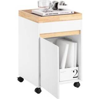 SoBuy printerbord med skab og hylde ASK03-W - Hvid