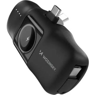 Wozinsky 3i1 Mini 5000mAh 15W Powerbank med USB-C Sort