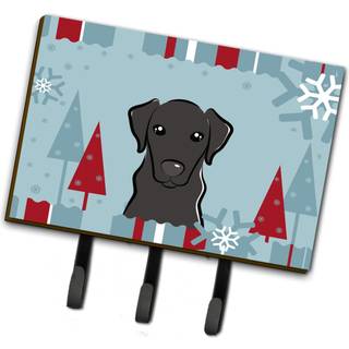 """" Caroline's Treasures BB1731TH68 Winter Holiday Black Labrador Leash eller Key Holder Large Multicolor """"