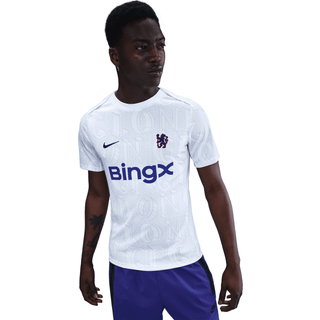 Chelsea FC Academy Pro Nike Dri-FIT-opvarmningstrøje til fodbold til mænd - hvid - M