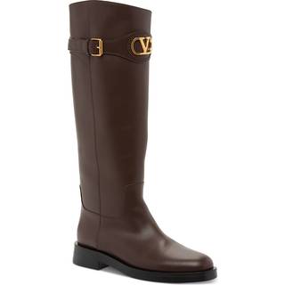 Valentino Garavani VLogo leather knee-high boots - brown - EU 36.5