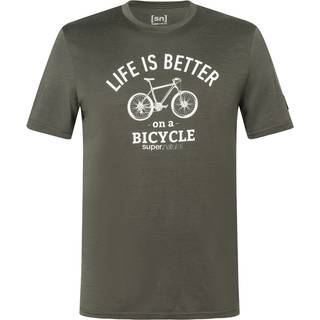 super.natural Better Bike Bio Jersey Tee Merino-shirt Herrer størrelse 48/50 - M farve olivengrøn