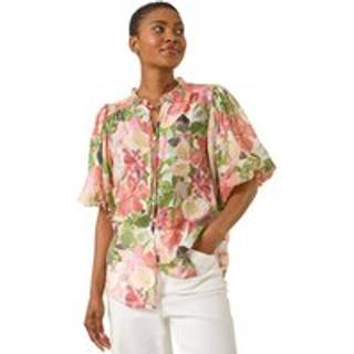 Roman Roman Blomster Tryk Samlet Bluse