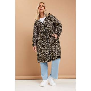 Yours Curve Yours Curve Leopard Tryk Parka Jakke