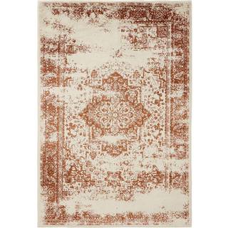 KIRA Creme/Orange Tæppe - Rektangulær / 140x200 cm / Hvid