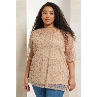 Yours Curve Yours Curve Cream Oversized Mesh Top