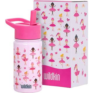 Wildkin Kids 14 oz Rustfrit stål Vandflaske - BPA -fri lækagisof isoleret let rengøring - Ballerina