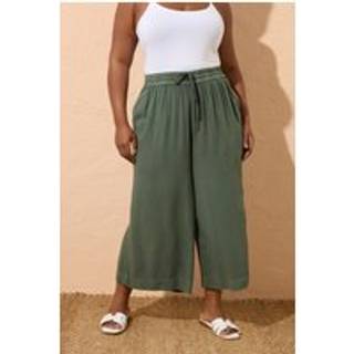 Yours Curve Yours Curve Green Chambray Culottes