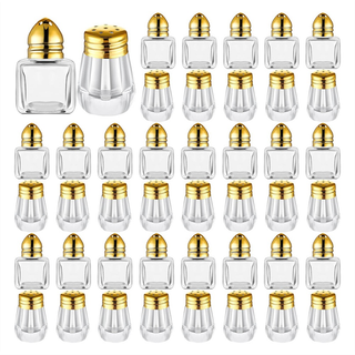 Mini salt- og peberbøsser klare krydderibøsser guld