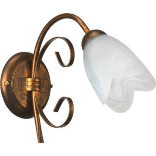 Væglampe Odino, 1 lyskilde, bronzefarvet, metal, glas