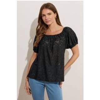 M & Co Burnout Scoop Neck Top42