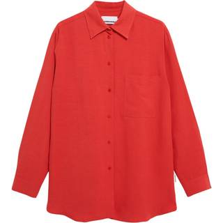 ARMEDANGELS Women's Maalgaa Lino Bluse Damer størrelse M farve rød