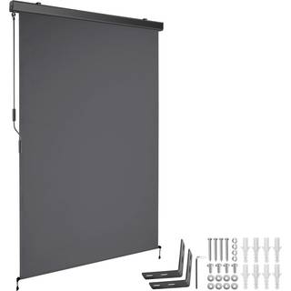 Lodret markise Eloise med 2 vægbeslag - 120 x 250 cm,mørkegrå