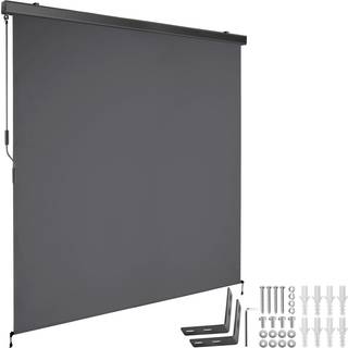 Lodret markise Eloise med 2 vægbeslag - 180 x 250 cm,mørkegrå