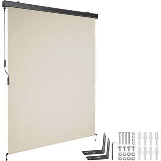 Lodret markise Eloise med 2 vægbeslag - 140 x 250 cm,beige