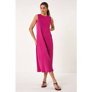 Roman Roman Pink Sandwash Stretch Midi Dress