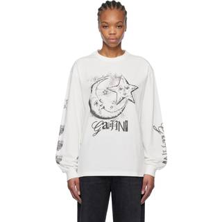 Ganni Ganni | Future Heavy Jersey Moon T-shirt | White White XL - Egret - White - XL