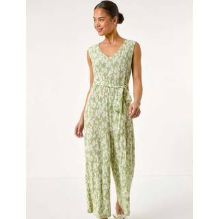 Roman Roman Petite Blomster Tryk Rynket Afkortet Buksedragt