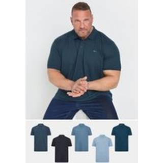 BadRhino Big & Tall BadRhino Big & Tall Plain Pique 100% Bomuld Polo-skjorter 5 Pakke - X-Large