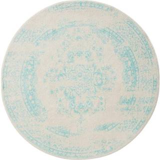 ZOE Turkis Creme Tæppe - Rund / ø 160 cm / Hvid