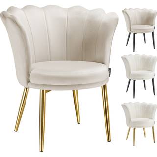 Sofa Stella, tyk polstring, 67x64x76cm - Kunstpels creme/guld