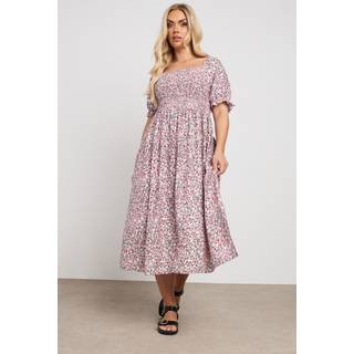 Yours Curve Yours Curve Shirred Square Neck Midaxi Kjole