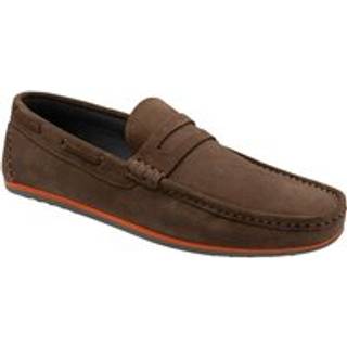 Frank Wright Frank Wright Brown Mens Suede Slip-On Loafers