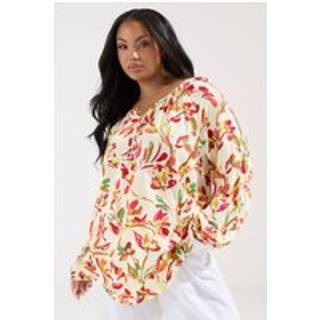 Yours Curve Yours Curve Natural Button Detail Blouse