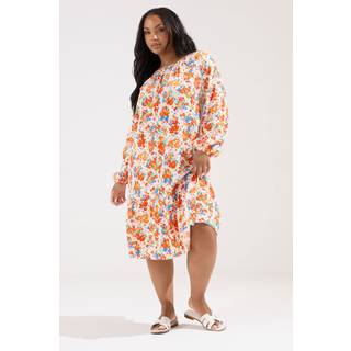 Yours Curve Yours Curve White Tie Neck Tiered Dress