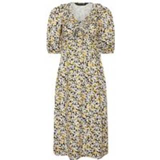 PixieGirl Petite PixieGirl Petite Yellow Frill Neck Tie Front Mini Dress