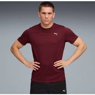 Men&#39;s Puma TAD ESSENTIALS Solid Cat T-Shirt, Red, Size M, Clothing - Ruby Shimmer - M