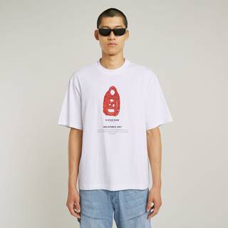 Archive Print Boxy T-Shirt - white inflatable unit - Men