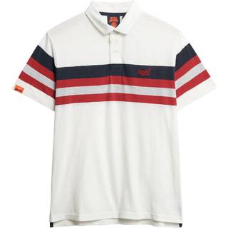 Superdry Stripes Polo T Shirt White