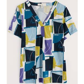 Seasalt Cornwall Seasalt Cornwall Light Blue Barnoon Jersey Printed Short-Sleeve Blouses