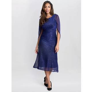 Gina Bacconi Gina Bacconi Blue Ciara Metallic Knit Dress - 14