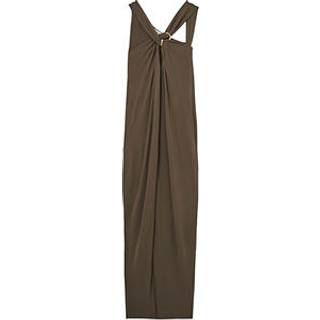 Reiss Reiss Mocha Eliza Gathered Neck Jersey Midi Dress