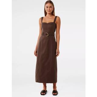 Forever New Hør Blend Taylor Top Stitch Column Midi Kjole38