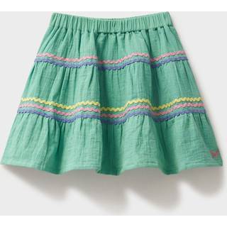 Crew Clothing Crew Clothing Company Green 100% Cotton Tiered Ric Rac 100% Cotton Skirt