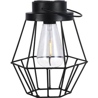 LED solcellelampe - 2700K, metal+sort hus - Kulør : Varm