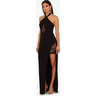 Adrianna Papell Adrianna By Adrianna Papell Knit Crepe Long Black Dress