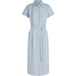 Pure Linen Midi Shirt Dress