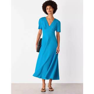 Whistles Whistles Blue Panel Detail V-Neck Maxi Dress