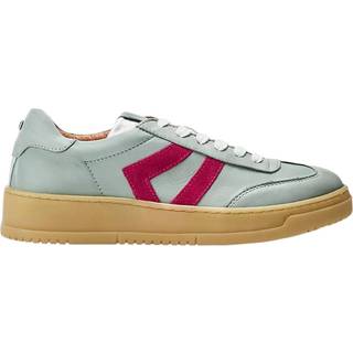 Moda in Pelle Bramble Stilfulde Vinklede Panel Læder Hvide Sneakerseu37