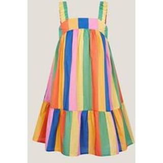 Monsoon Rainbow Stribet Tier 100% Bomuld Kjole4 år (104cm)