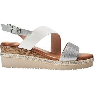 Moda in Pelle Moda in Pelle Joani Cross Strap Upper Sling Back White Sandals