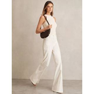 Reiss Reiss Ecru Sakura Petite Patch-Pocket Flared Jeans