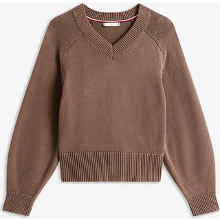Tommy Hilfiger Tommy Hilfiger Brown Jersey V-Neck Boxy Jumper