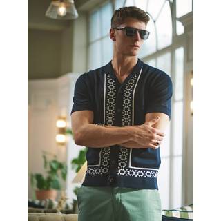Ben Sherman Herren Kurzarmhemd blau