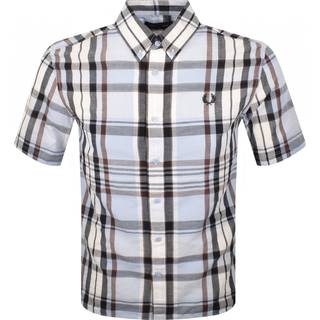 Fred Perry Short Sleeved Madras Check Shirt Blue