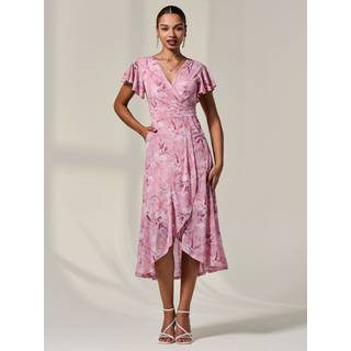 Jolie Moi Jolie Moi Petite Mesh Kortærmet Wrap Midaxi Kjole - EU 38 Petite (UK 10 P)